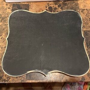 Decorative Black Chalkboard Plaque with Distressed Cream Edge